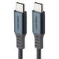 Ventev (4-Ft) Alloy USB-C to USB-C Charge/Sync Braided Cable - Steel Gray Cell Phone - Cables & Adapters Ventev - Simple Cell Bulk Wholesale Pricing - USA Seller