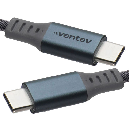 Ventev (4-Ft) Alloy USB-C to USB-C Charge/Sync Braided Cable - Steel Gray