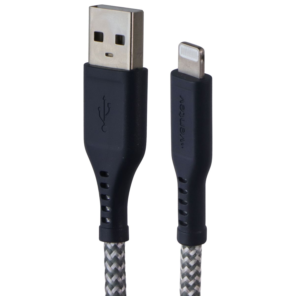 Ventev 6-Foot Braided High Speed USB-A to 8-Pin Cable - Gray