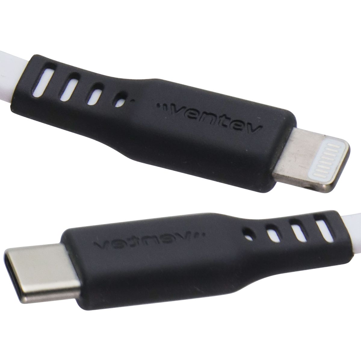 VENTEV 3.3 Foot USB-C to Lightning (8-Pin) High Speed Flat Cable - White Cell Phone - Cables & Adapters Ventev - Simple Cell Bulk Wholesale Pricing - USA Seller