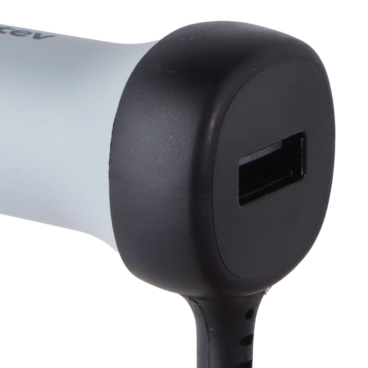 Ventev 27W Dual Car Charger (USB-A Port + Connected 8-Pin Cable) - Gray/Black Cell Phone - Chargers & Cradles Ventev - Simple Cell Bulk Wholesale Pricing - USA Seller