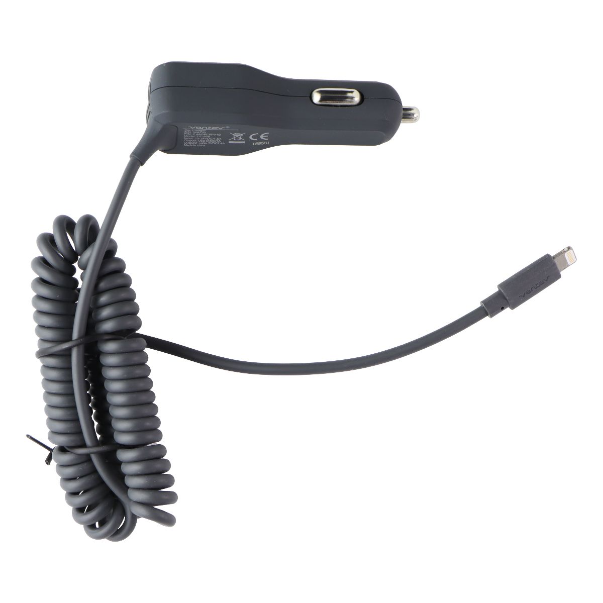 Ventev 20W Dashport r2400c Dual Car Charger with-USB A and Lightning 8-Pin Cell Phone - Chargers & Cradles Ventev - Simple Cell Bulk Wholesale Pricing - USA Seller