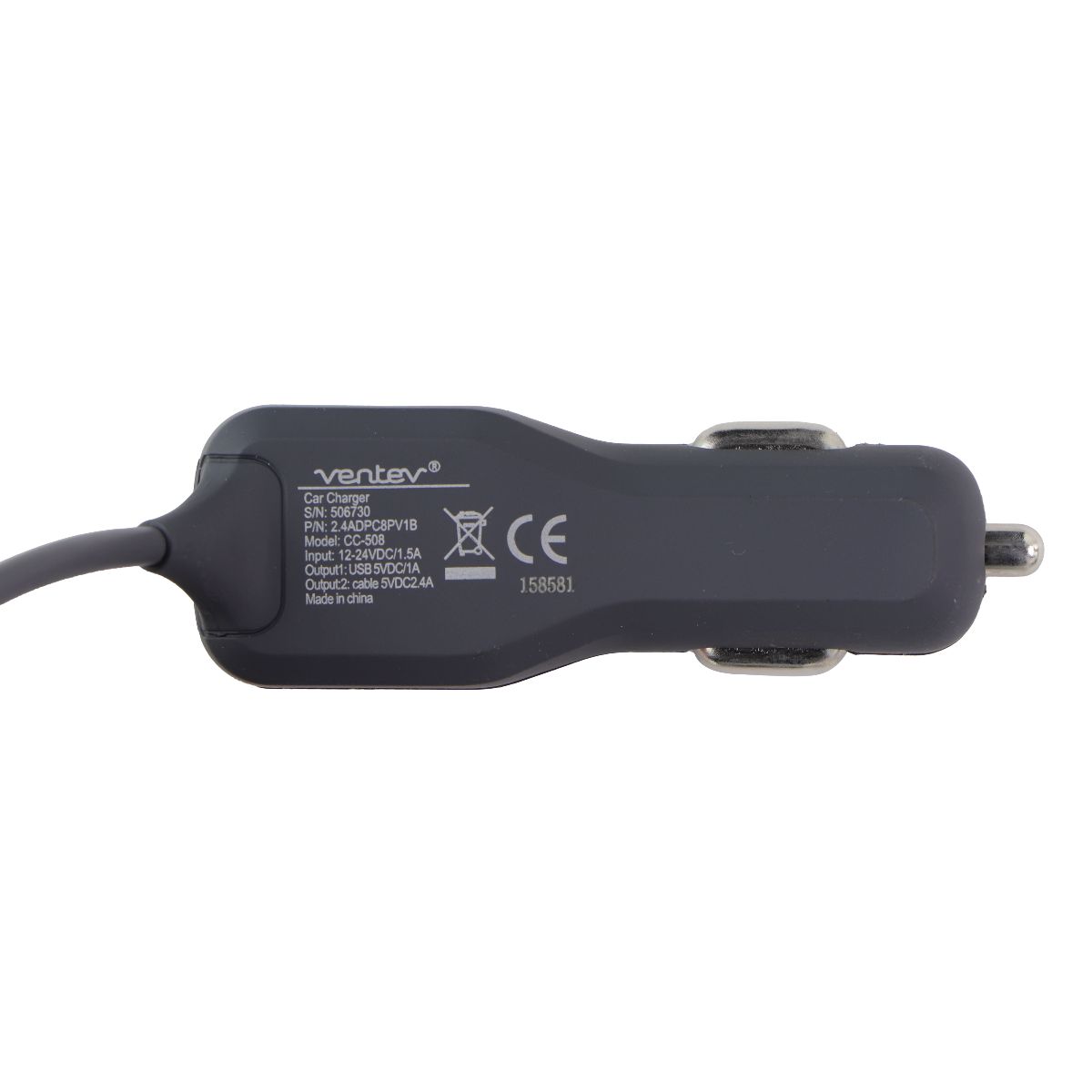 Ventev 20W Dashport r2400c Dual Car Charger with-USB A and Lightning 8-Pin Cell Phone - Chargers & Cradles Ventev - Simple Cell Bulk Wholesale Pricing - USA Seller