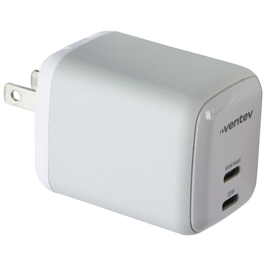Ventev 65W Dual USB-C GaN Ultrafast Mini Wall Charger - White