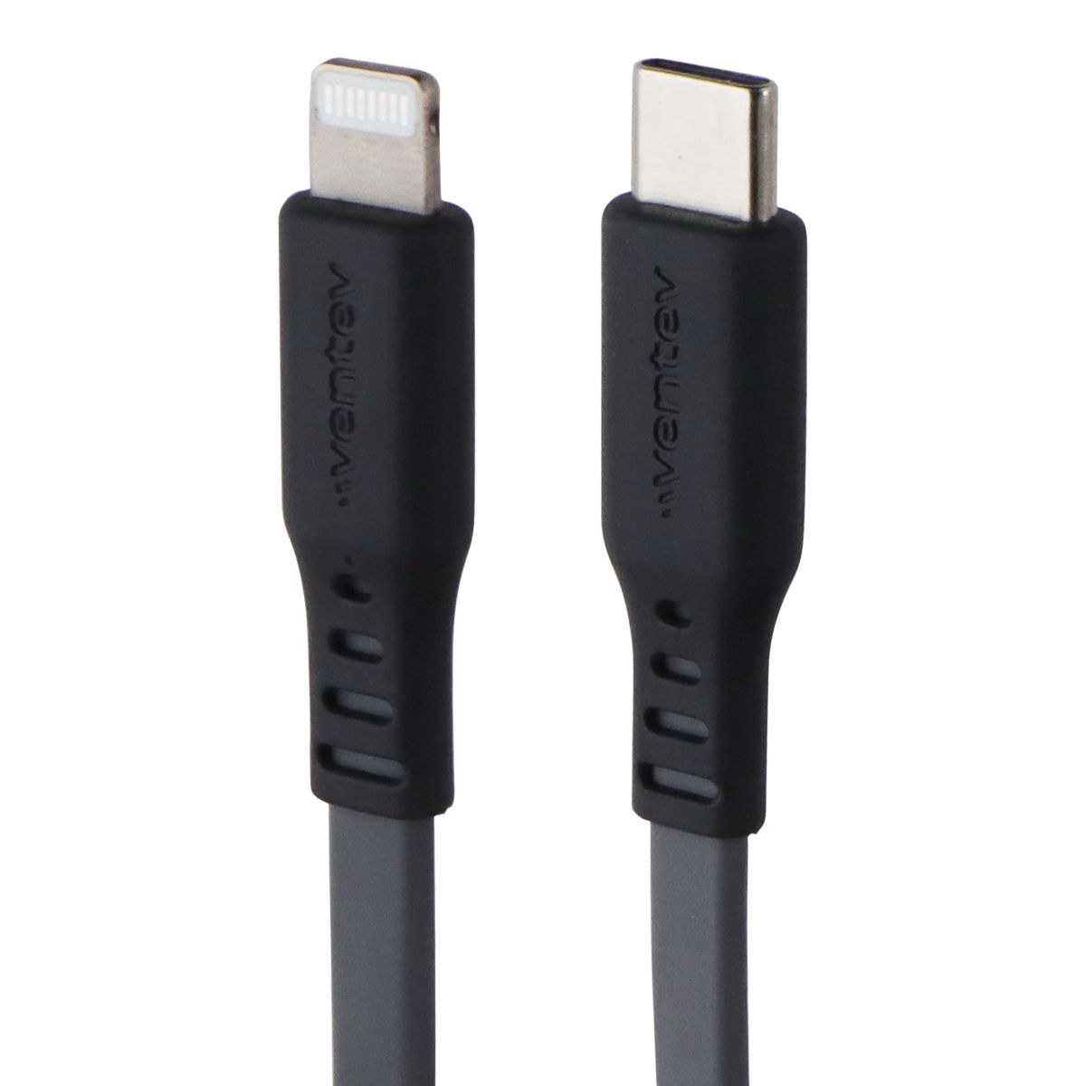 Ventev 3.3-Foot USB-C to Lightning 8-Pin Flat Cable - Gray