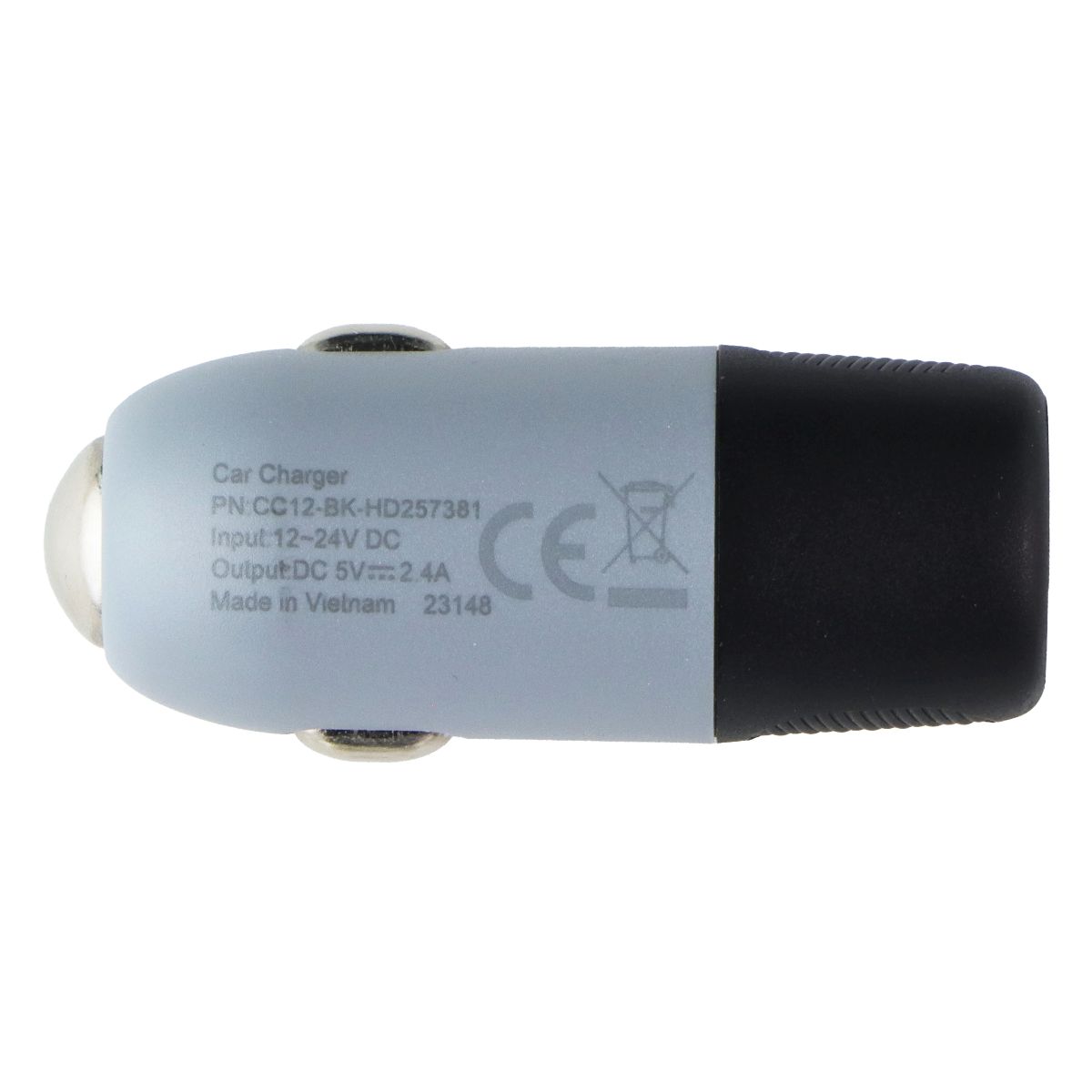 Ventev (12W) Single Port USB-A Rapid Charge Car Charger - Gray/Black Cell Phone - Chargers & Cradles Ventev - Simple Cell Bulk Wholesale Pricing - USA Seller