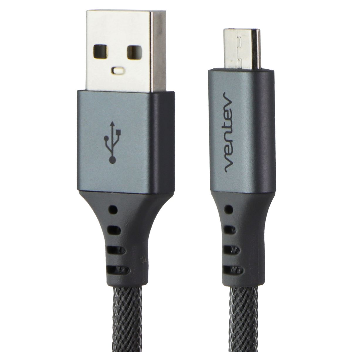 Ventev 4-Foot ChargeSync Braided Alloy (Micro-USB) to USB Cable - Gray Cell Phone - Cables & Adapters Ventev - Simple Cell Bulk Wholesale Pricing - USA Seller