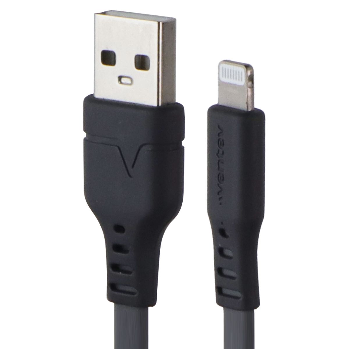 Ventev 6-Foot USB-A to Lightning 8-Pin Charging and Data Sync Flat Cable - Gray Cell Phone - Cables & Adapters Ventev - Simple Cell Bulk Wholesale Pricing - USA Seller