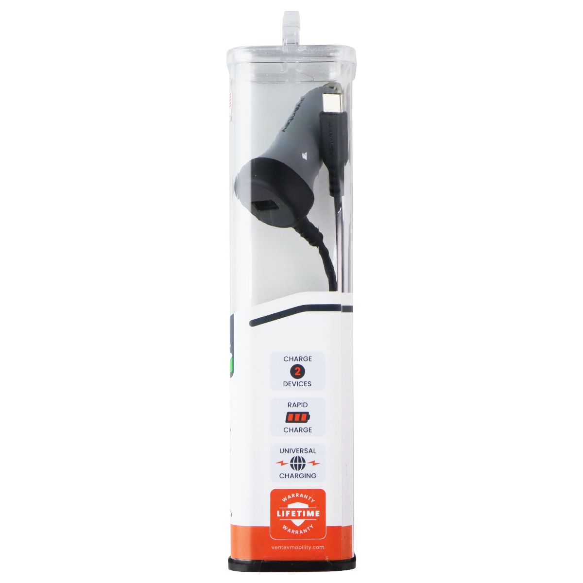 Ventev 27W Dual Car Charger (USB-A + USB-C) - Gray Cell Phone - Chargers & Cradles Ventev - Simple Cell Bulk Wholesale Pricing - USA Seller