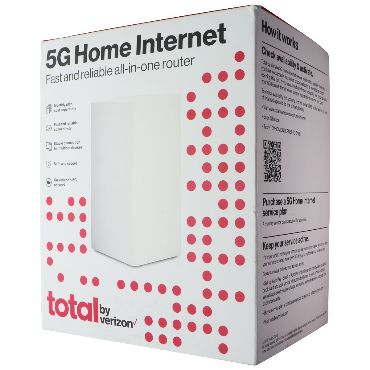 Total by Verizon 5G Home Internet All-in-One Router - White (SLV-TVFWF100V5L) Networking - Wireless Wi-Fi Routers Verizon    - Simple Cell Bulk Wholesale Pricing - USA Seller