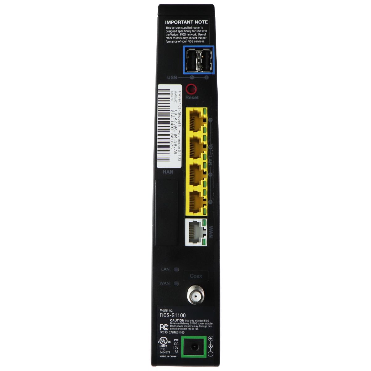 Verizon (FiOS-G1100) Quantum Gateway Wireless Dual Band Modem / Router Networking - Modem & Wi-Fi Router Combos Verizon - Simple Cell Bulk Wholesale Pricing - USA Seller