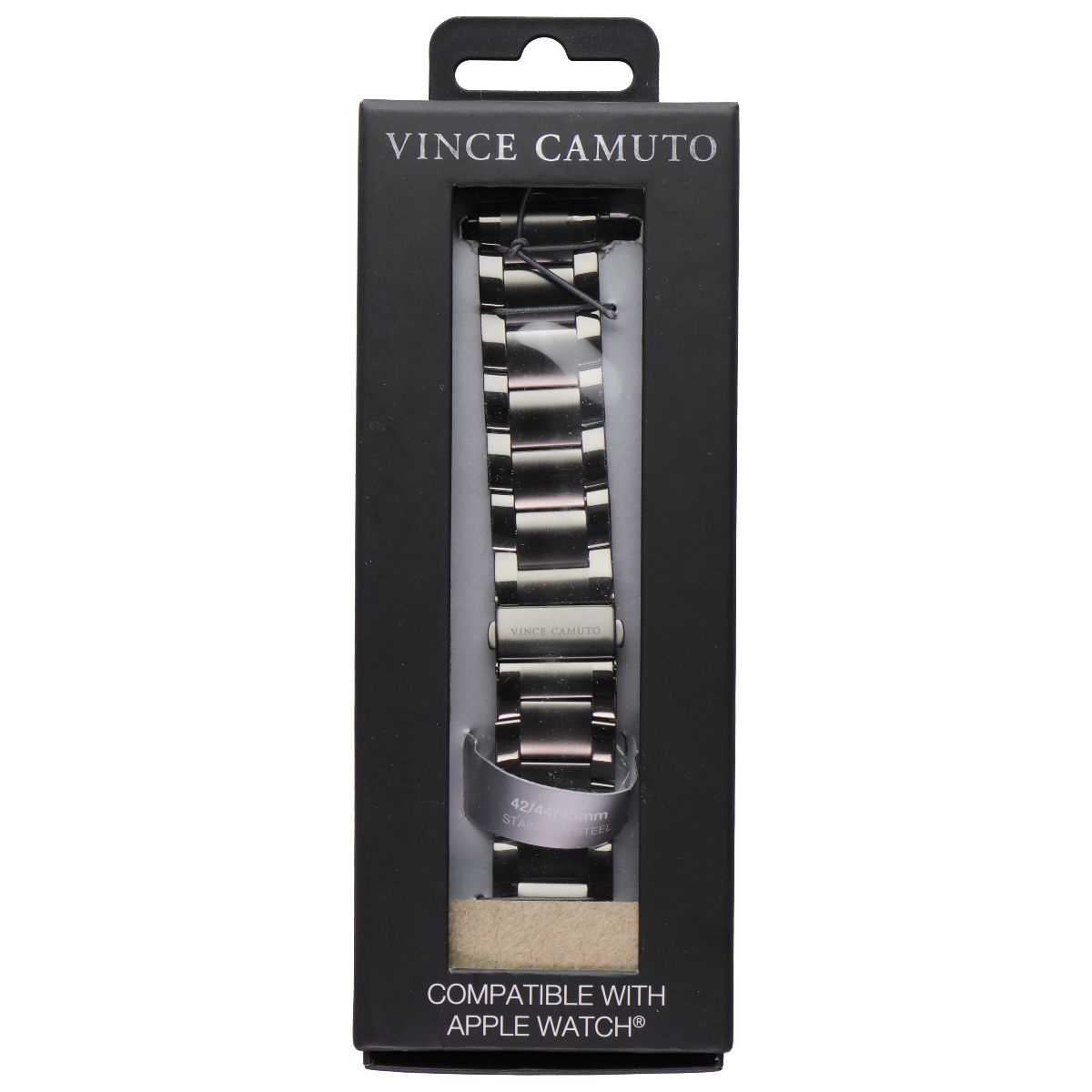 Vince Camuto Stainless Steel Watch Band for Apple Watch (42/44/45mm) - Gunmetal Smart Watch Accessories - Watch Bands Vince Camuto - Simple Cell Bulk Wholesale Pricing - USA Seller