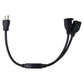 Well Shin AC Power Y-Splitter Cable - 1 Male to 2 Female - Black / 18-in Power Management - Surge Protectors, Power Strips Well Shin - Simple Cell Bulk Wholesale Pricing - USA Seller