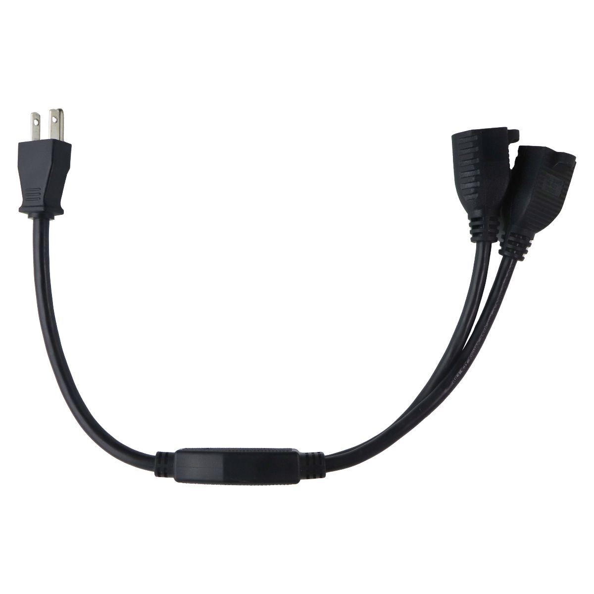 Well Shin AC Power Y-Splitter Cable - 1 Male to 2 Female - Black / 18-in Power Management - Surge Protectors, Power Strips Well Shin - Simple Cell Bulk Wholesale Pricing - USA Seller