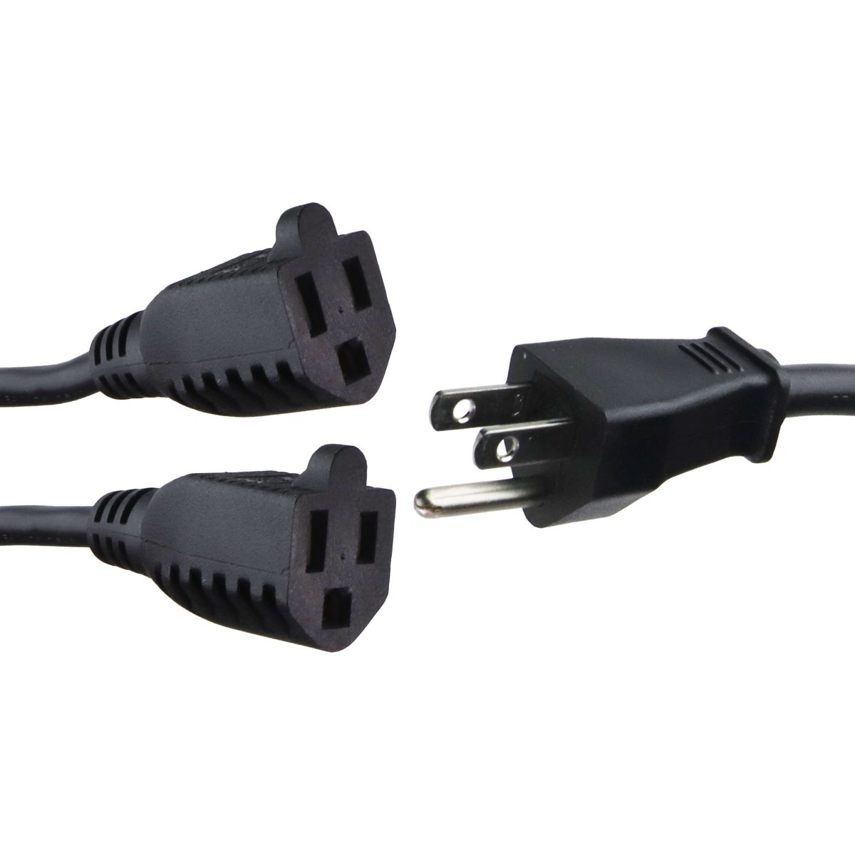 Well Shin AC Power Y-Splitter Cable - 1 Male to 2 Female - Black / 18-in Power Management - Surge Protectors, Power Strips Well Shin - Simple Cell Bulk Wholesale Pricing - USA Seller