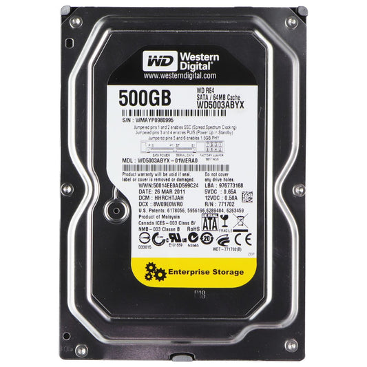 Western Digital 500GB HDD SATA2 7200RPM 3.5-inch Hard Drive WD5003ABYX