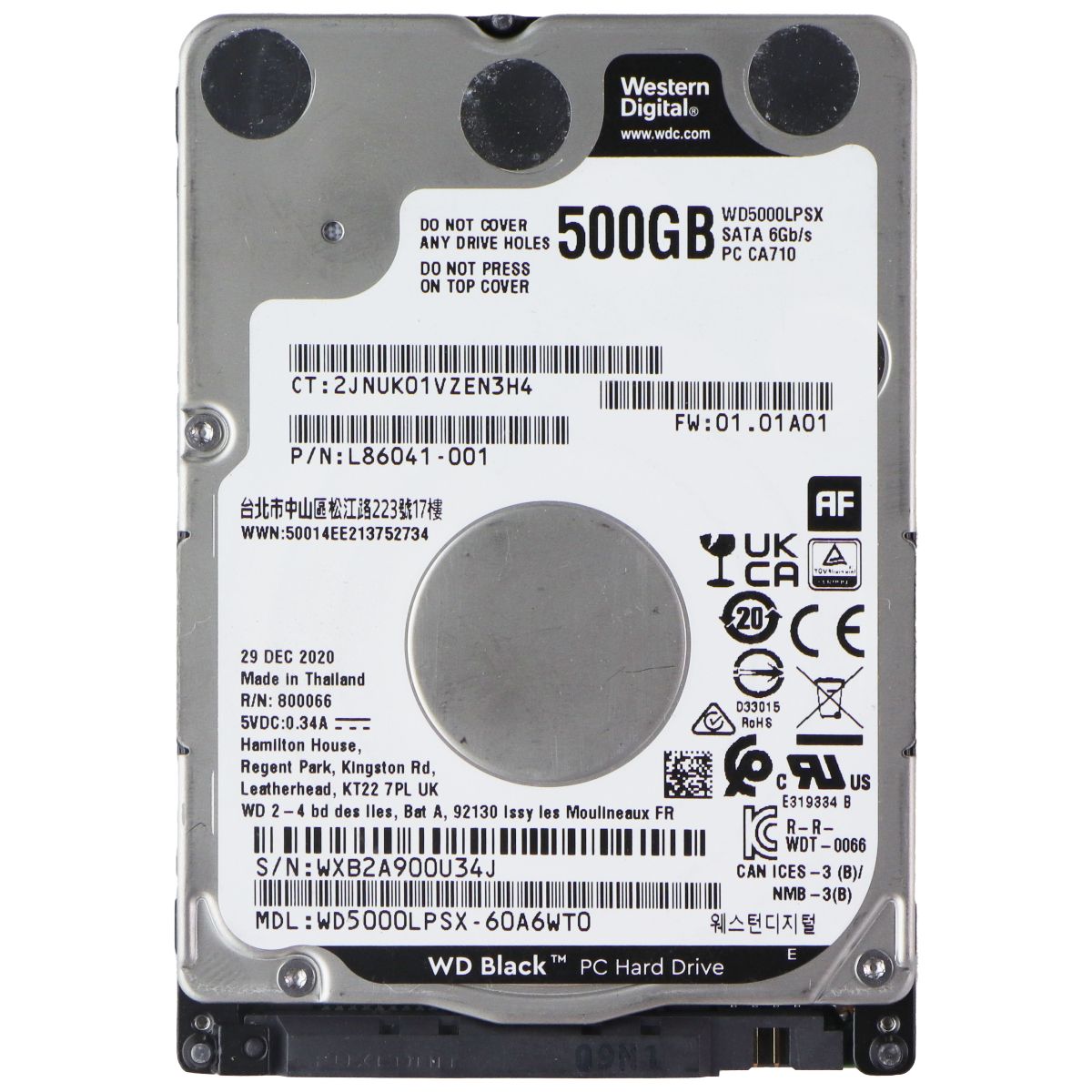 Western Digital Black 500GB 2.5-inch Internal SATA HDD (WD5000LPSX) Digital Storage - Internal Hard Disk Drives, HDD Western Digital - Simple Cell Bulk Wholesale Pricing - USA Seller