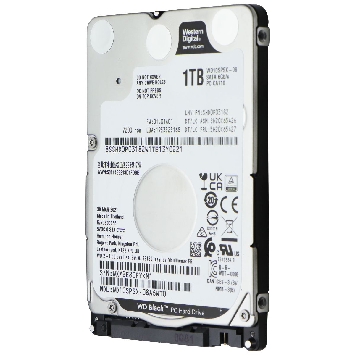 Western Digital WD Black 1 TB 2.5-inch SATA III (WD10SPSX) HDD Digital Storage - Internal Hard Disk Drives, HDD Western Digital - Simple Cell Bulk Wholesale Pricing - USA Seller