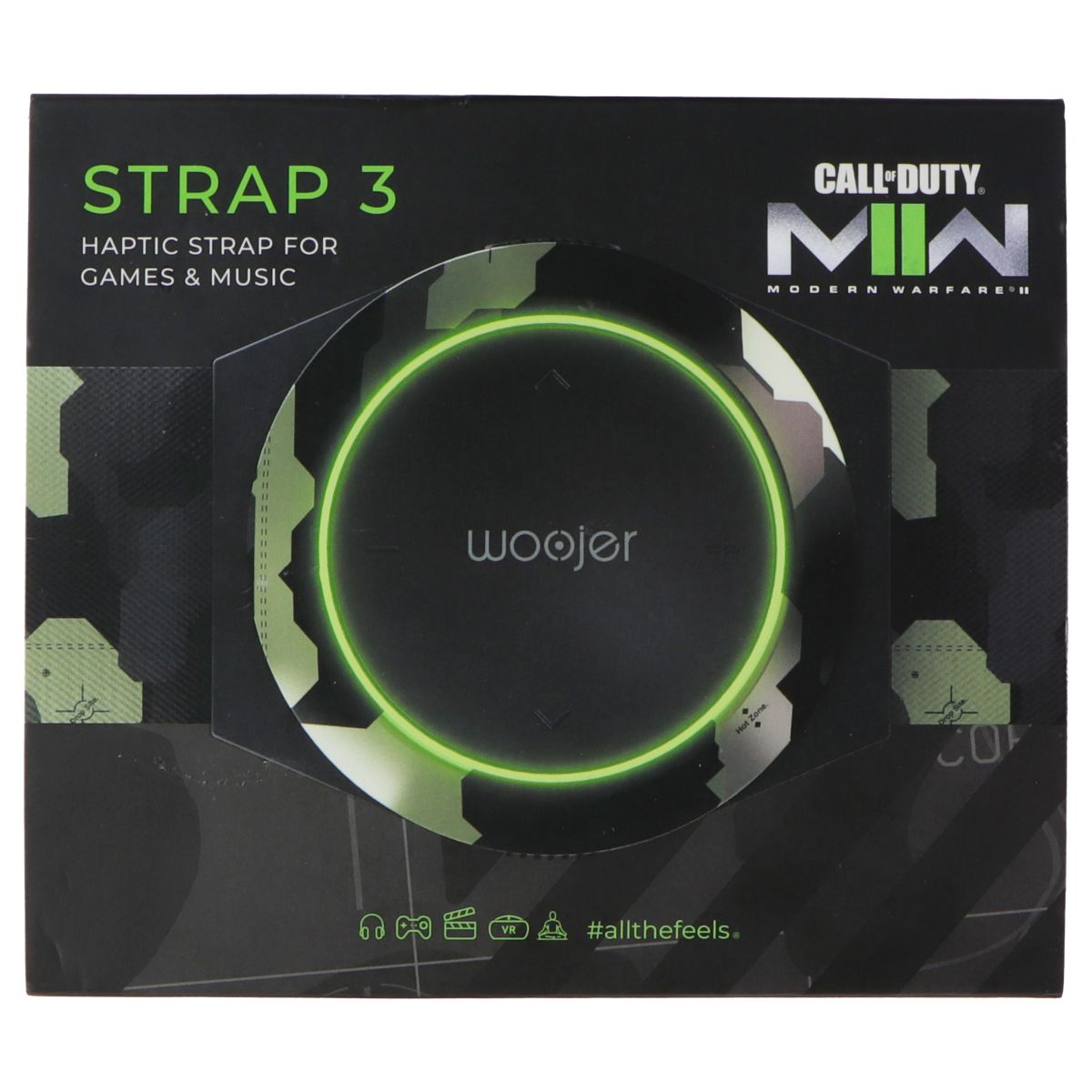 Woojer RGB Haptic Strap 3 for Games/Music - Call of Duty MW2 (Drop Zone Camo) Gaming/Console - Other Accessories Woojer - Simple Cell Bulk Wholesale Pricing - USA Seller