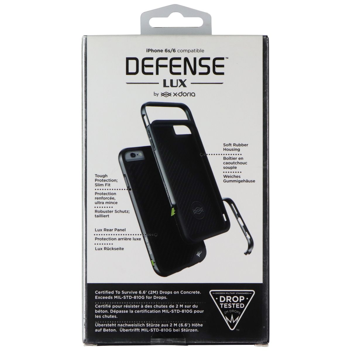 X-Doria Defense Lux Phone Case for Apple iPhone 6s/6 - Black Carbon Fiber