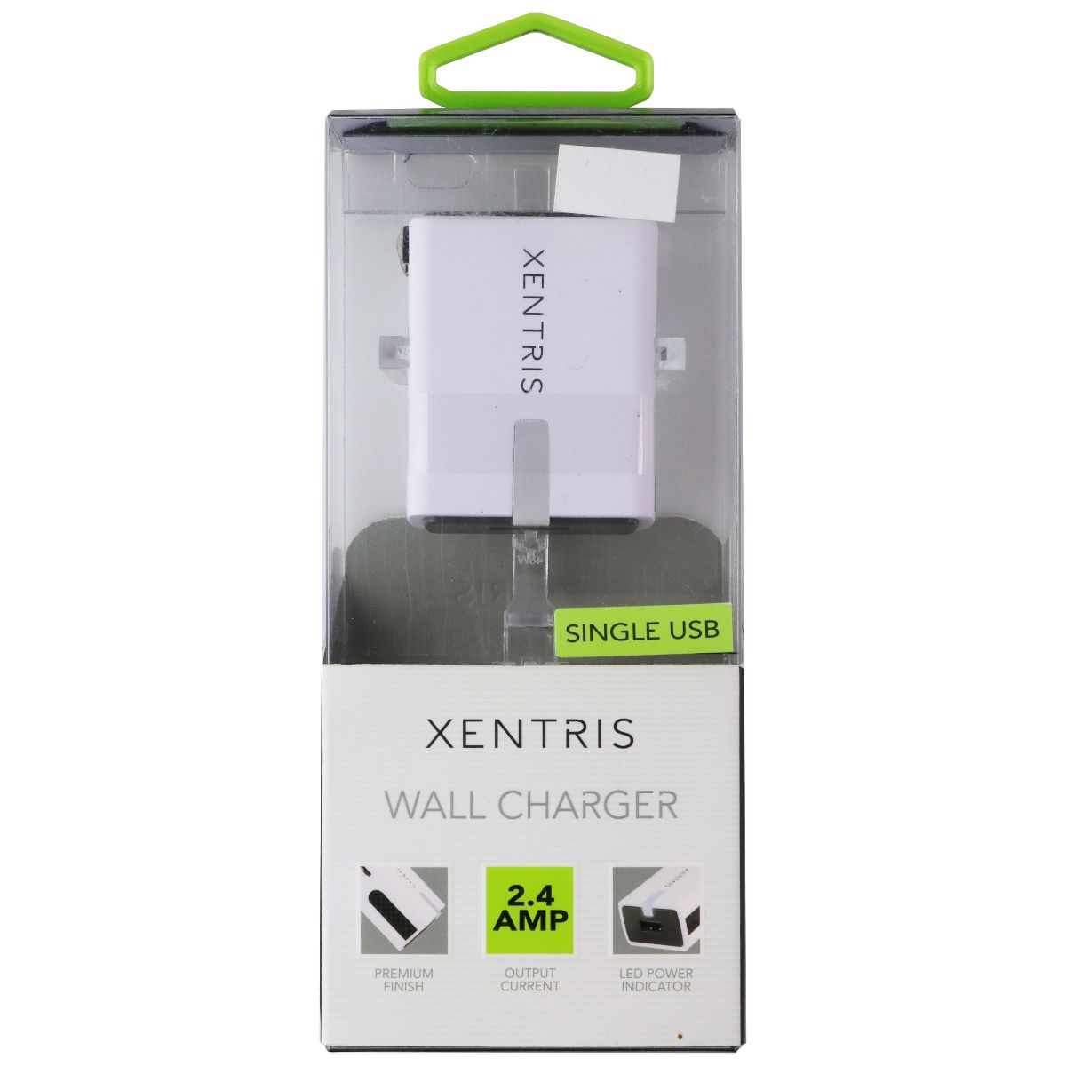 Xentris 5V/2.4A Single Port USB-A Wall Charger - White