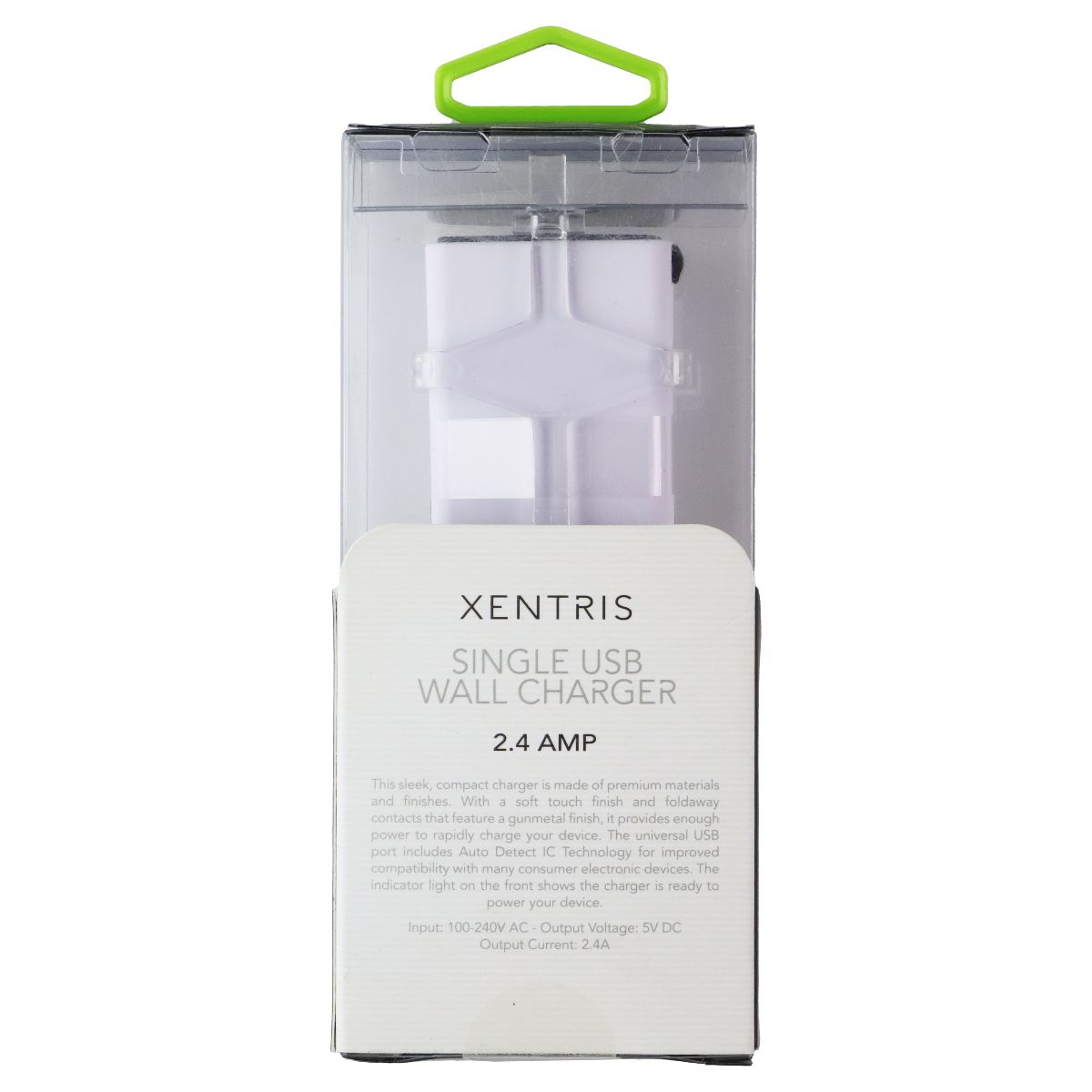 Xentris 5V/2.4A Single Port USB-A Wall Charger - White