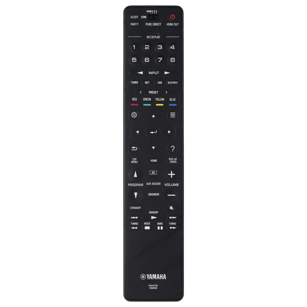 Yamaha OEM Remote Control for Select Yamaha Systems - Black (RAV578 / VDQ4060) TV, Video & Audio Accessories - Remote Controls Yamaha - Simple Cell Bulk Wholesale Pricing - USA Seller