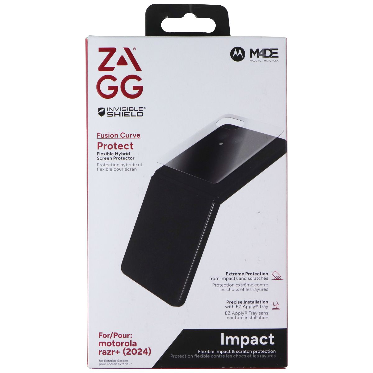 ZAGG InvisibleShield Fusion Curve Protector for Motorola Razr+ (2024) Cell Phone - Screen Protectors Zagg - Simple Cell Bulk Wholesale Pricing - USA Seller