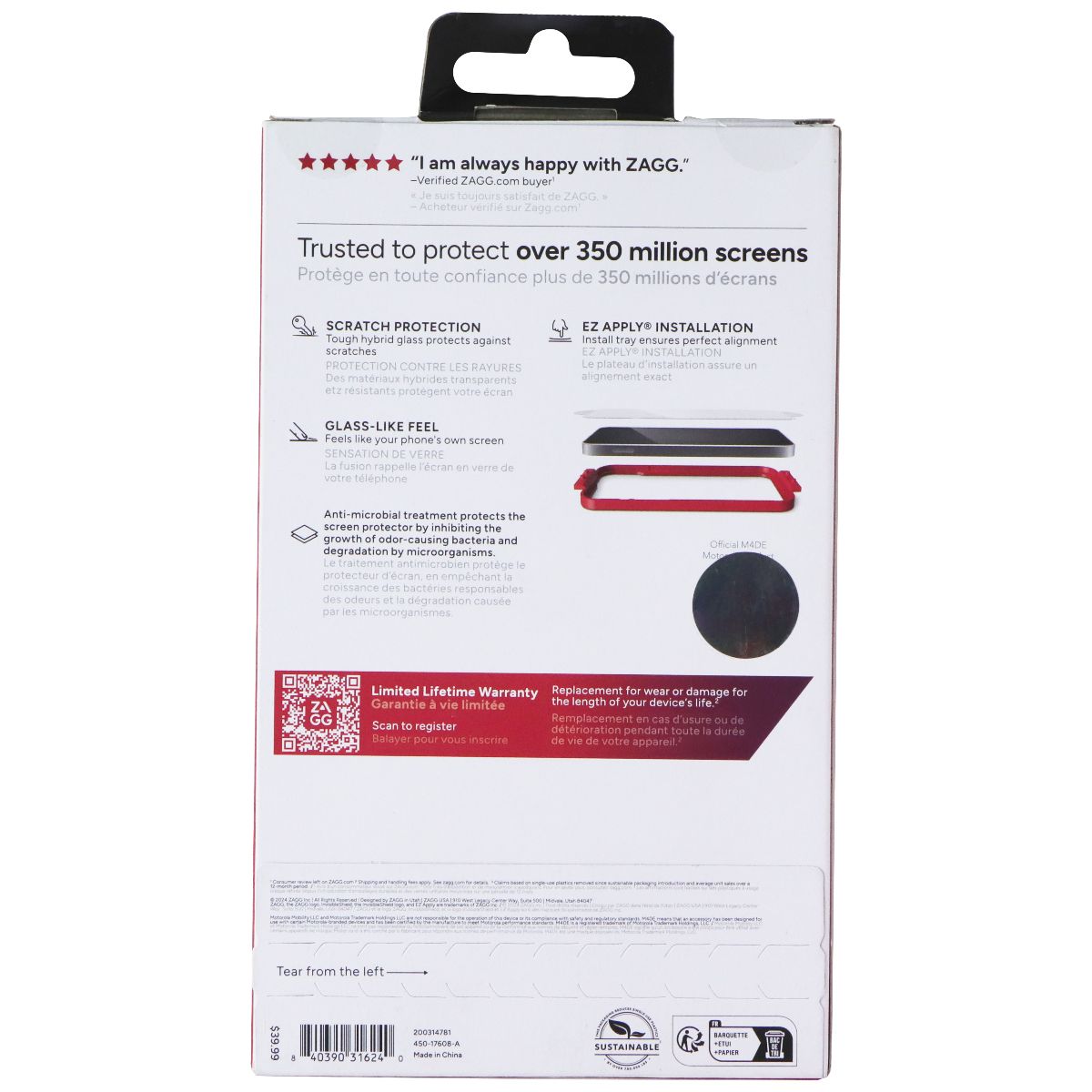 ZAGG InvisibleShield Fusion Curve Protector for Motorola Razr+ (2024) Cell Phone - Screen Protectors Zagg - Simple Cell Bulk Wholesale Pricing - USA Seller