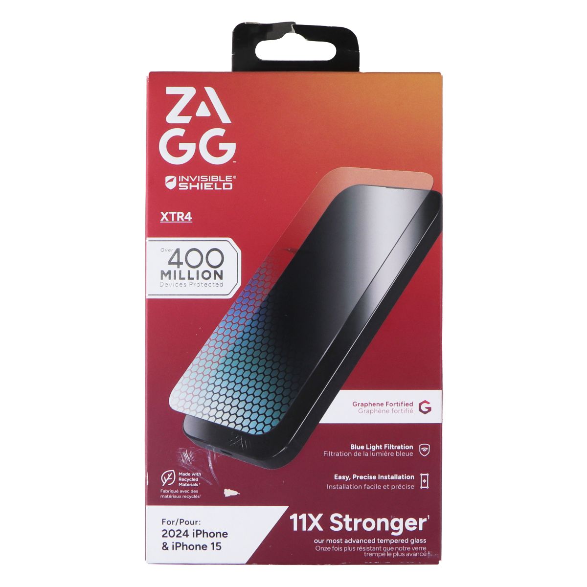 ZAGG Invisible Shield (Glass XTR4) Screen Protector for Apple iPhone 16 / 15 Cell Phone - Screen Protectors Zagg    - Simple Cell Bulk Wholesale Pricing - USA Seller