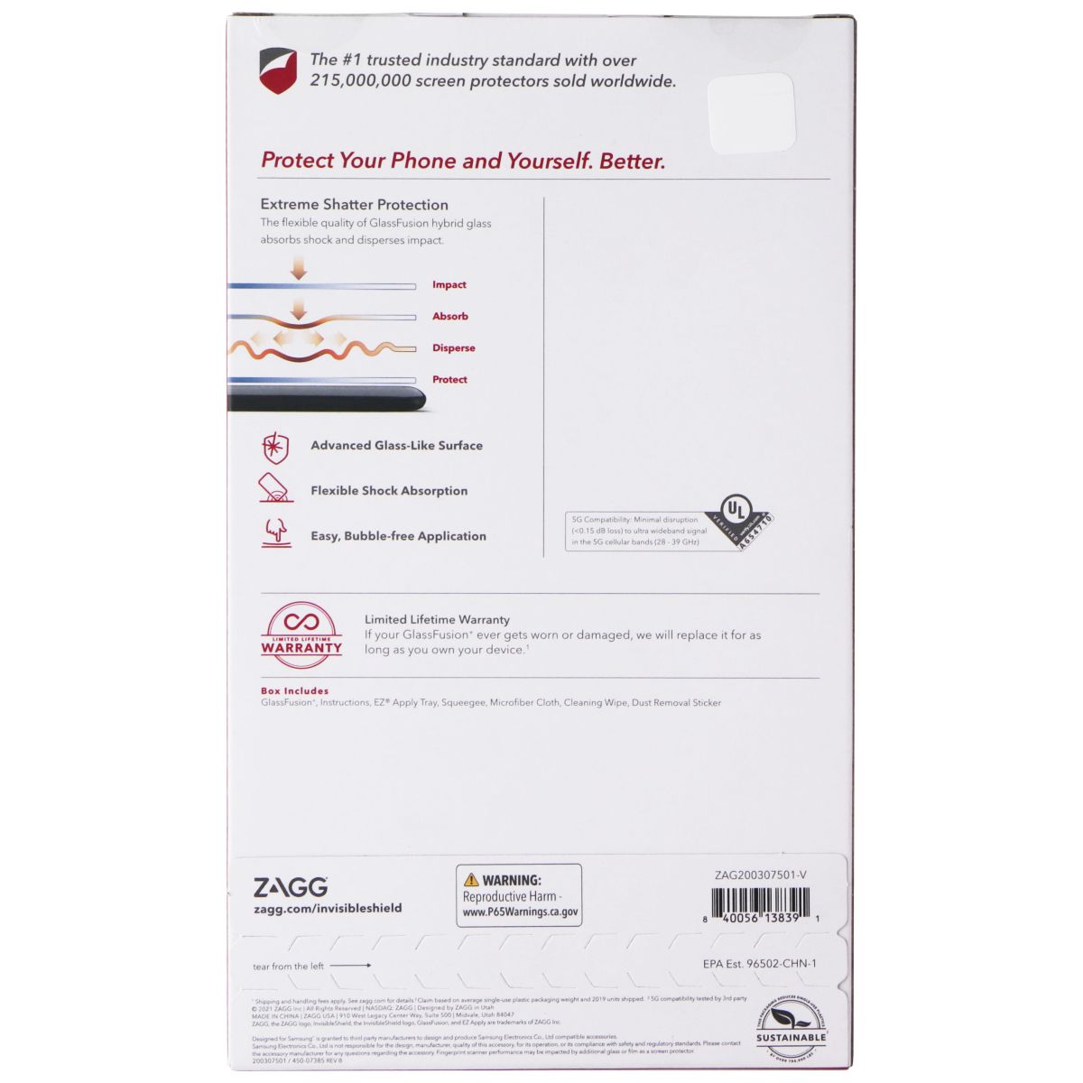 ZAGG InvisibleShield (GlassFusion+) Hybrid Glass Screen for Galaxy (S21+) 5G Cell Phone - Screen Protectors Zagg - Simple Cell Bulk Wholesale Pricing - USA Seller