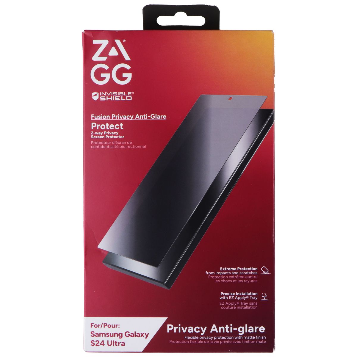 ZAGG Invisible Shield Fusion Privacy Anti-Glare Protector for Galaxy S24 Ultra Cell Phone - Screen Protectors Zagg    - Simple Cell Bulk Wholesale Pricing - USA Seller