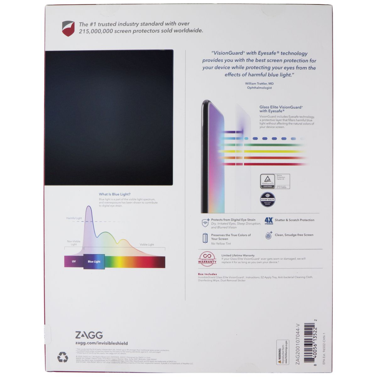 ZAGG (Glass Elite VisionGuard) Screen Protector for Galaxy Tab A7 Lite iPad/Tablet Accessories - Screen Protectors Zagg    - Simple Cell Bulk Wholesale Pricing - USA Seller