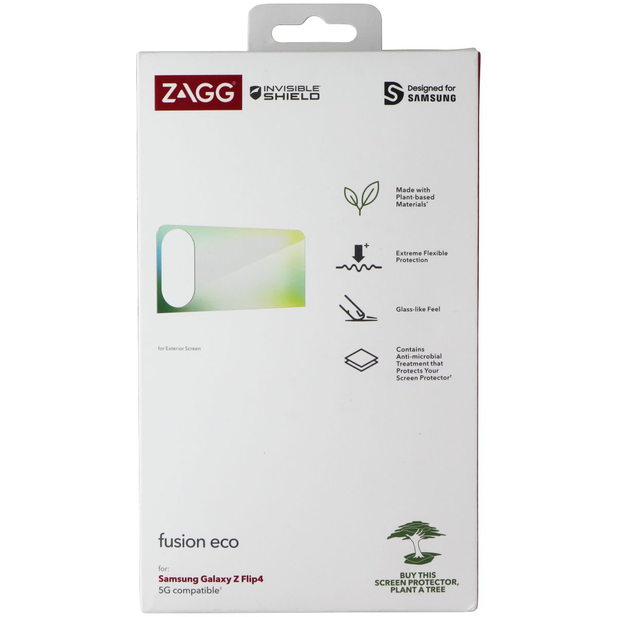 ZAGG Fusion Eco (Exterior Display) Protector for Samsung Galaxy Z Flip4 5G Cell Phone - Screen Protectors Zagg - Simple Cell Bulk Wholesale Pricing - USA Seller