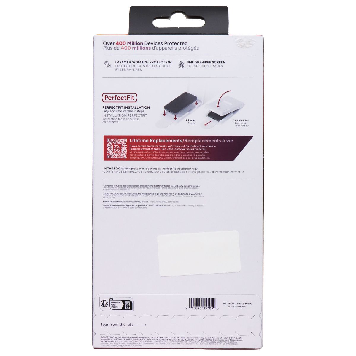 ZAGG InvisibleShield Glass+ Defense Screen Protector for Apple iPhone 17 Pro Max Cell Phone - Screen Protectors Zagg - Simple Cell Bulk Wholesale Pricing - USA Seller