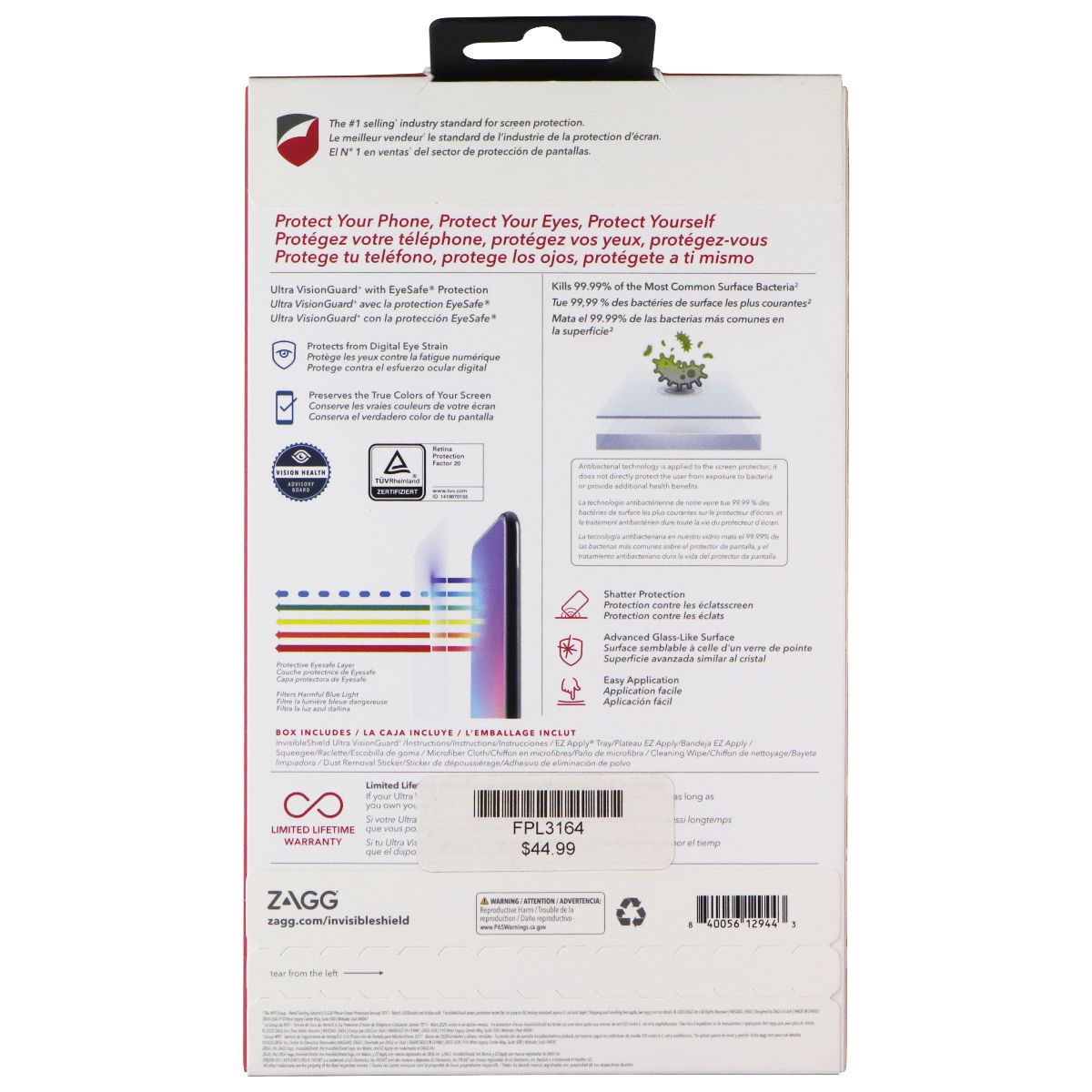 ZAGG Invisible Shield (Ultra Visionguard+) Screen Protector for LG Velvet 5G Cell Phone - Screen Protectors Zagg - Simple Cell Bulk Wholesale Pricing - USA Seller