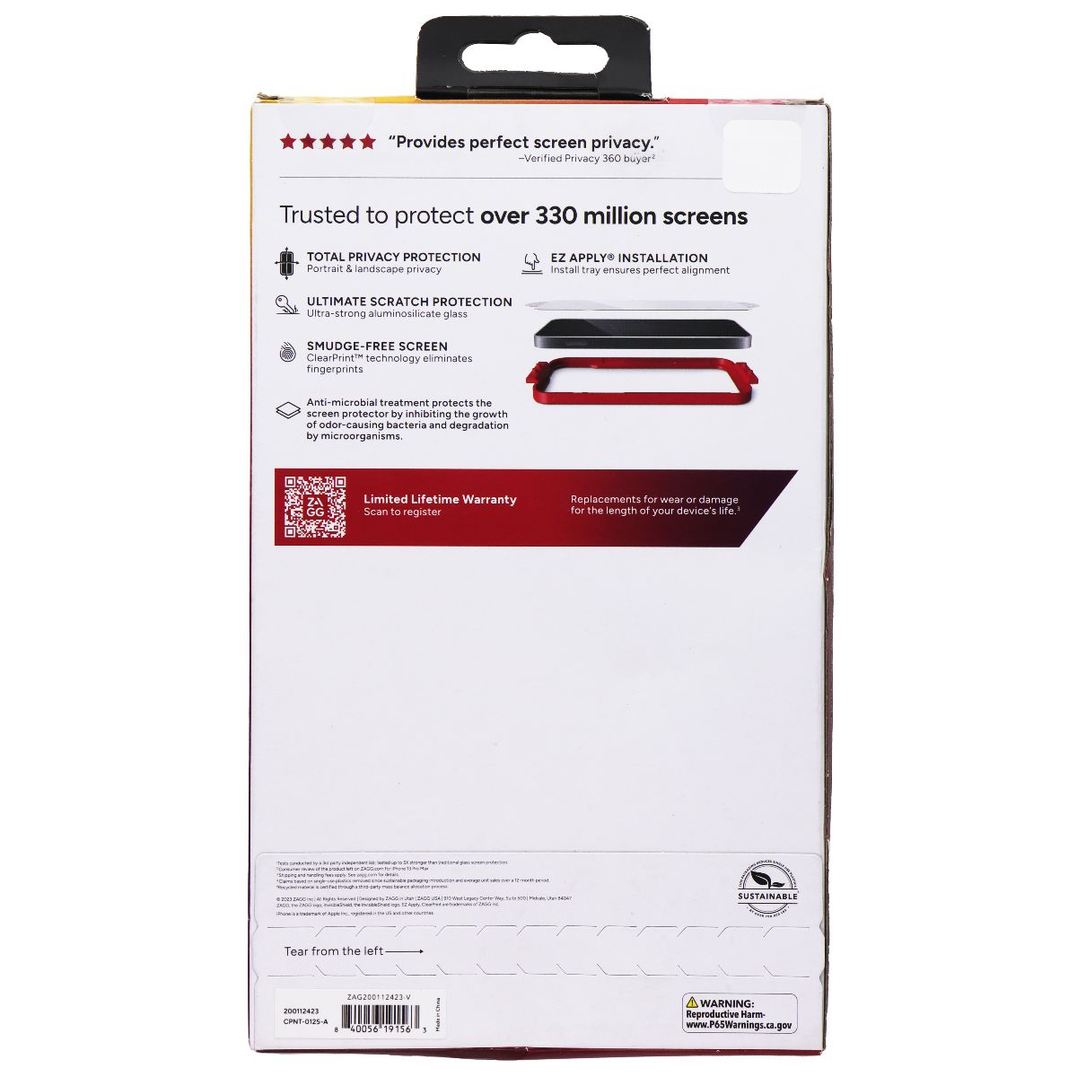 ZAGG Invisible Shield Privacy 360 Protect Screen Protector for iPhone 15 Plus Cell Phone - Screen Protectors Zagg - Simple Cell Bulk Wholesale Pricing - USA Seller