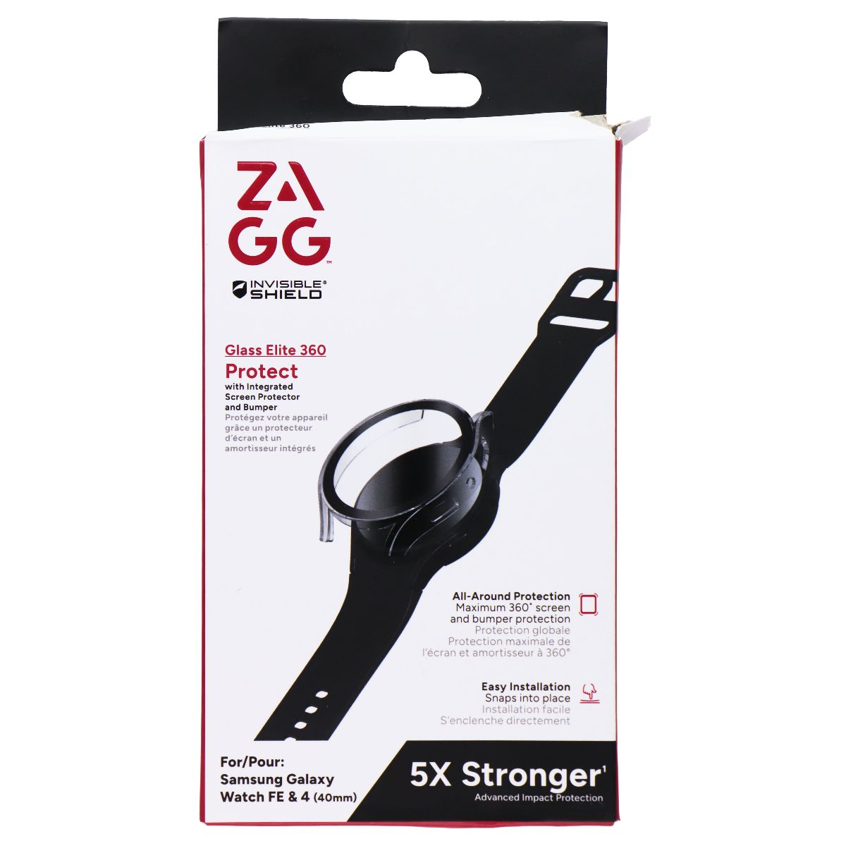 ZAGG Invisible Shield Glass Elite 360 Protect for Galaxy Watch FE & 4 (40mm) Smart Watch Accessories - Screen Protectors Zagg - Simple Cell Bulk Wholesale Pricing - USA Seller