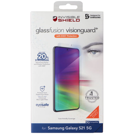 ZAGG InvisibleShield (GlassFusion VisionGuard+) Screen for Galaxy S21 5G - Clear Cell Phone - Screen Protectors Zagg - Simple Cell Bulk Wholesale Pricing - USA Seller