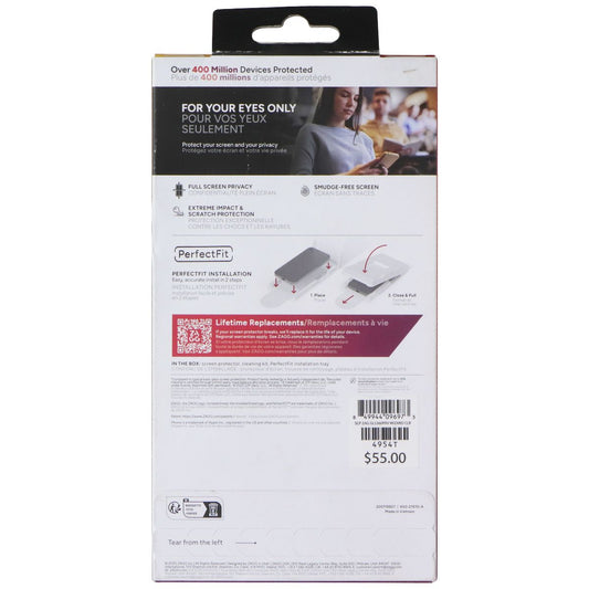 ZAGG Invisible Shield Privacy XTR Glass Screen Protector for Apple iPhone 17 Air Cell Phone - Screen Protectors Zagg - Simple Cell Bulk Wholesale Pricing - USA Seller