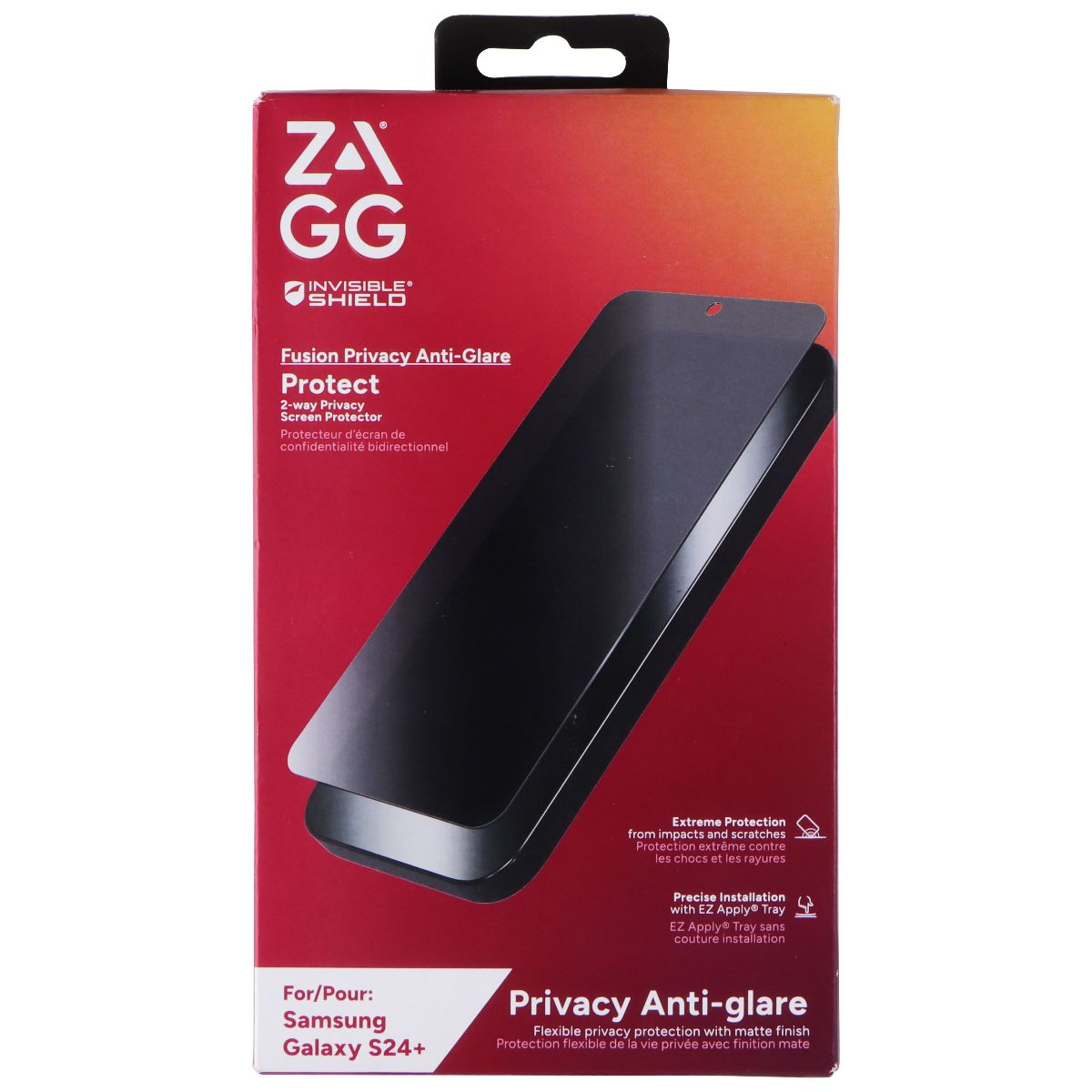 ZAGG Invisible Shield Fusion Privacy Anti-Glare Screen Protector for Galaxy S24+ Cell Phone - Screen Protectors Zagg - Simple Cell Bulk Wholesale Pricing - USA Seller