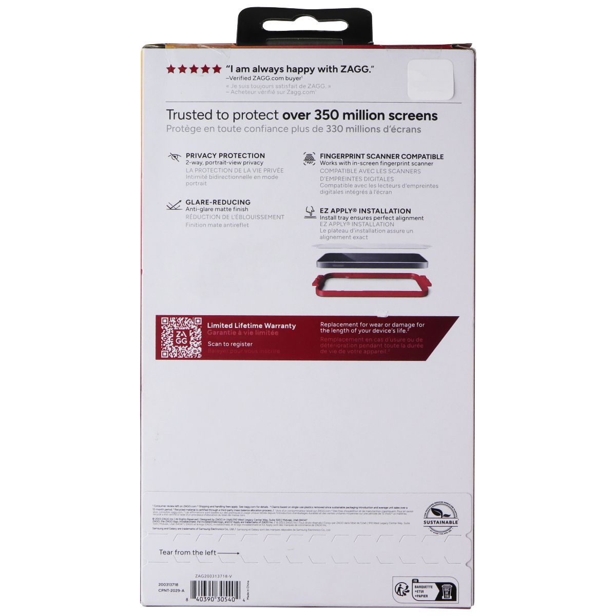 ZAGG Invisible Shield Fusion Privacy Anti-Glare Screen Protector for Galaxy S24+ Cell Phone - Screen Protectors Zagg - Simple Cell Bulk Wholesale Pricing - USA Seller