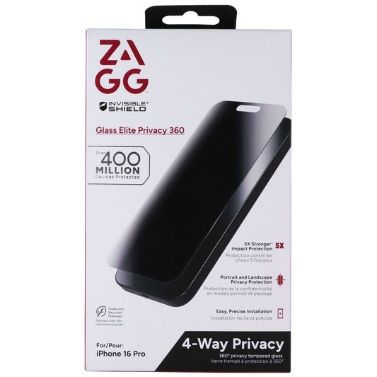 ZAGG Glass Elite Privacy 360 Screen Protector for Apple iPhone 16 Pro Cell Phone - Screen Protectors Zagg - Simple Cell Bulk Wholesale Pricing - USA Seller