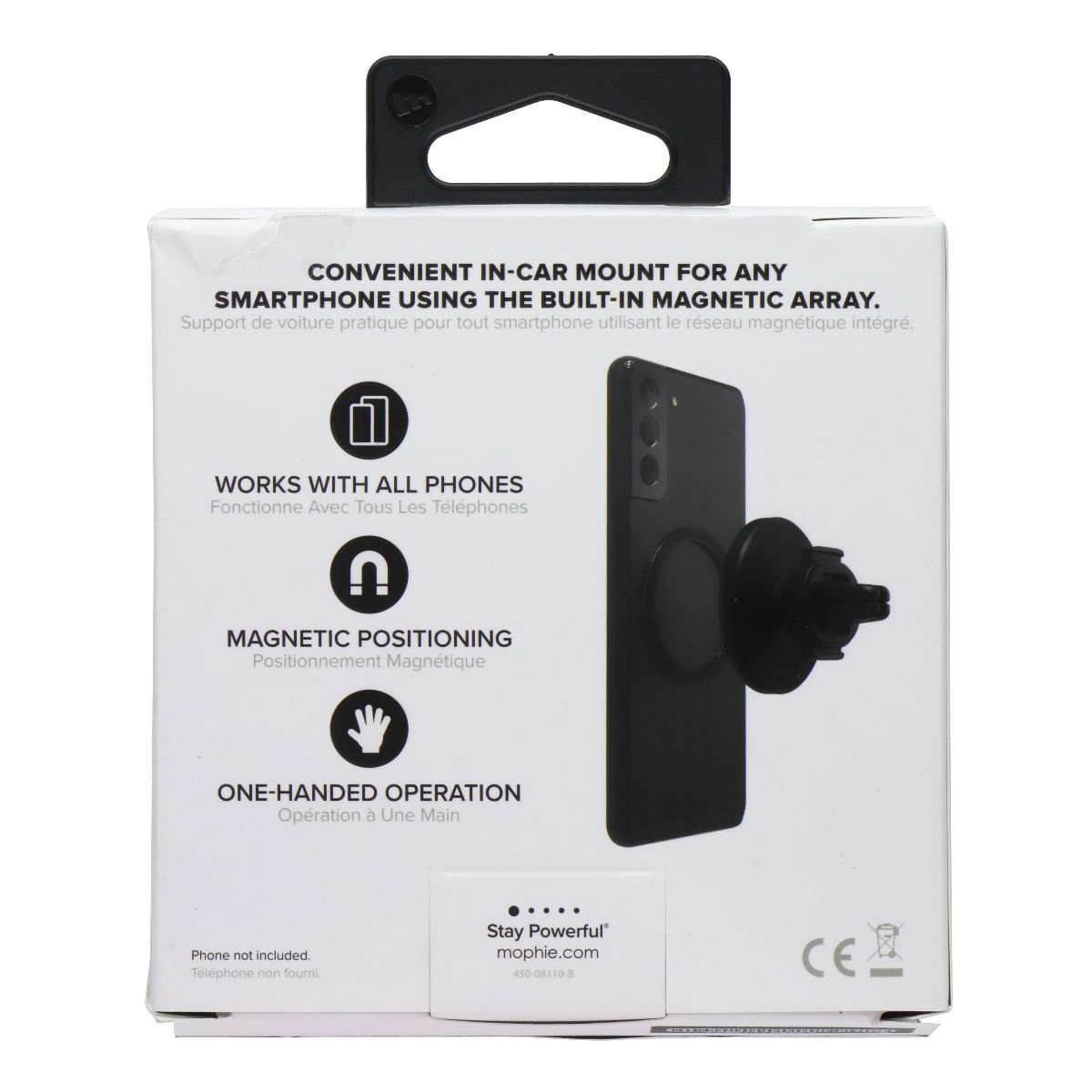 ZAGG Mophie Snap Series Magnetic Car Vent Mount for MagSafe Devices - Black Cell Phone - Mounts & Holders Zagg - Simple Cell Bulk Wholesale Pricing - USA Seller