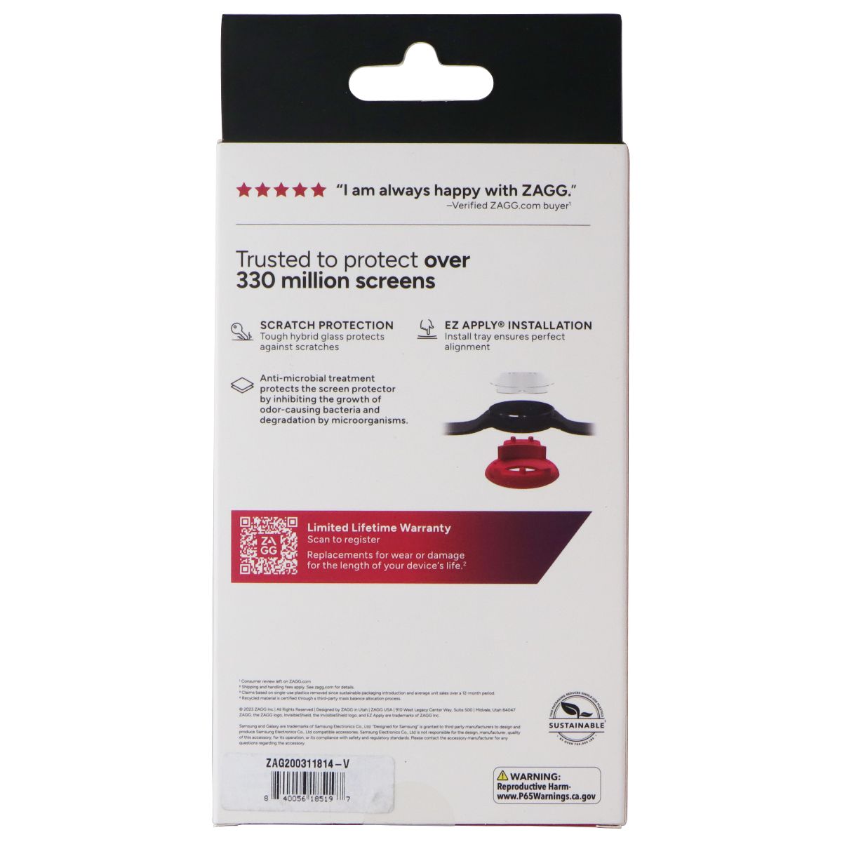 ZAGG InvisibleShield Fusion Eco Protect for Samsung Galaxy Watch6 Classic (43mm) Smart Watch Accessories - Screen Protectors Zagg - Simple Cell Bulk Wholesale Pricing - USA Seller