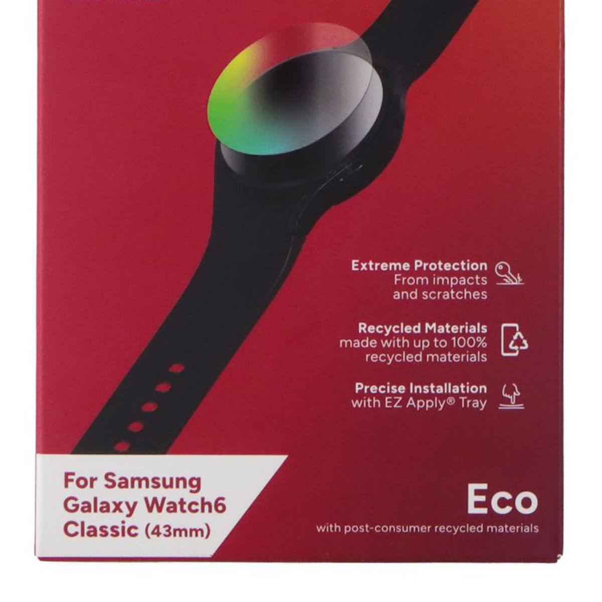 ZAGG InvisibleShield Fusion Eco Protect for Samsung Galaxy Watch6 Classic (43mm) Smart Watch Accessories - Screen Protectors Zagg    - Simple Cell Bulk Wholesale Pricing - USA Seller