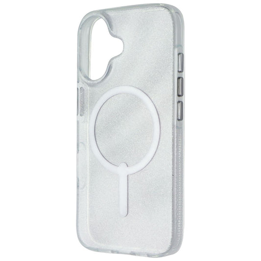 ZAGG Milan Snap Series Case for MagSafe for iPhone 16 - White Glitter Swirl