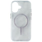 ZAGG Milan Snap Series Case for MagSafe for iPhone 16 - White Glitter Swirl