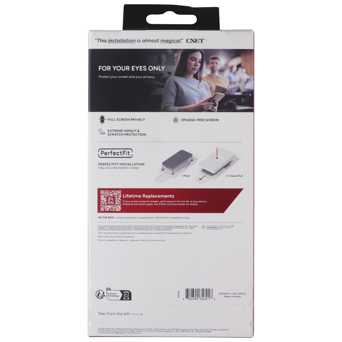 ZAGG Invisible Shield Privacy XTR Glass Screen Protector for iPhone 17 Pro Max Cell Phone - Screen Protectors Zagg - Simple Cell Bulk Wholesale Pricing - USA Seller