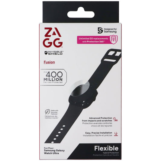 ZAGG Fusion Invisible Shield Screen Protection for Samsung Galaxy Watch Ultra Smart Watch Accessories - Screen Protectors Zagg - Simple Cell Bulk Wholesale Pricing - USA Seller